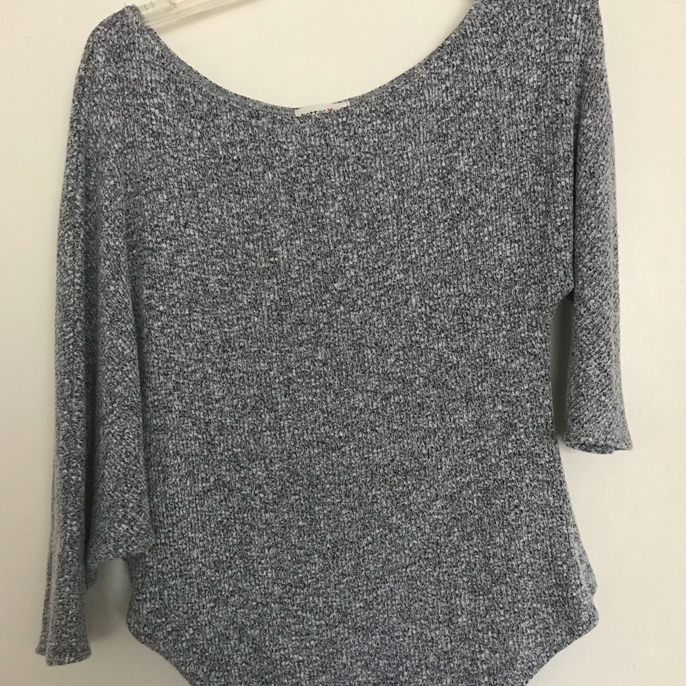 Gray Long Sleeve Top